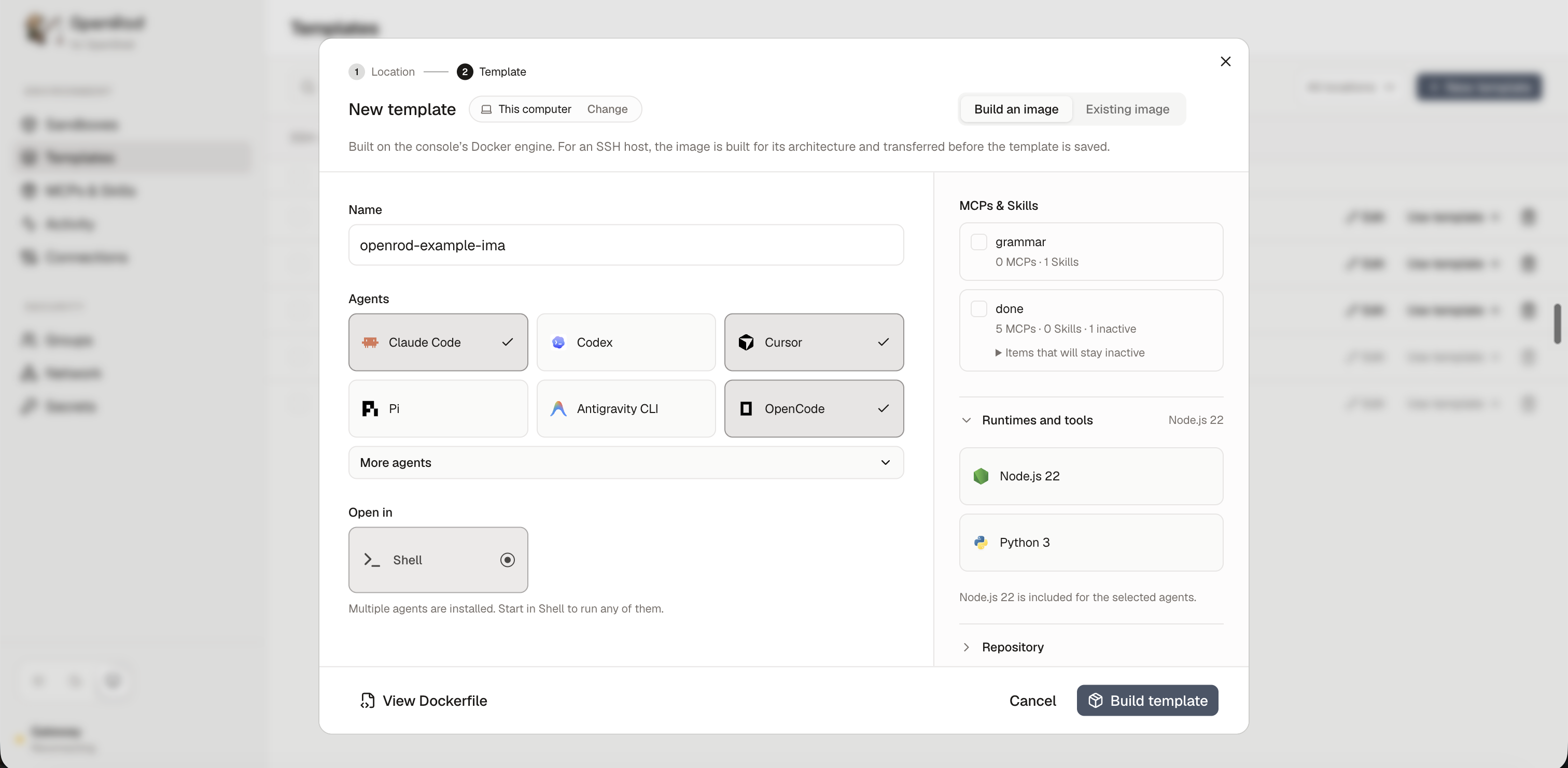 Build an image template